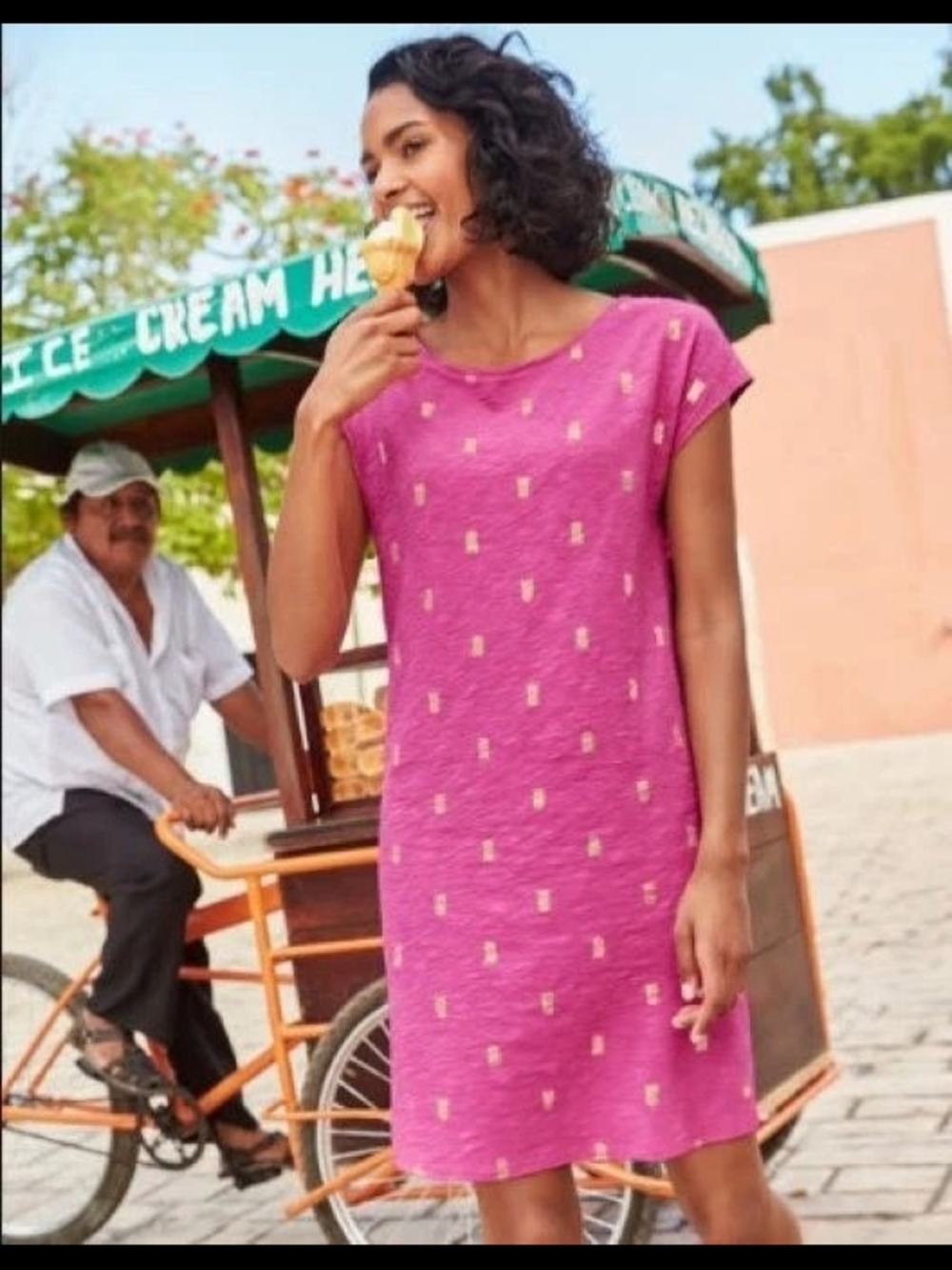 Boden Hot Pink T-Shirt Dress